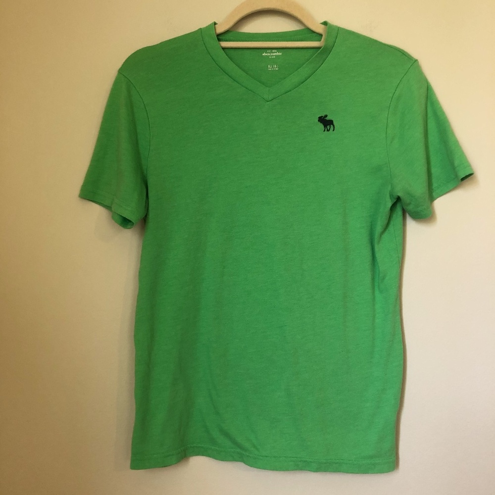 Abercrombie Boy's XL (16) Green Short Sleeve Shirt